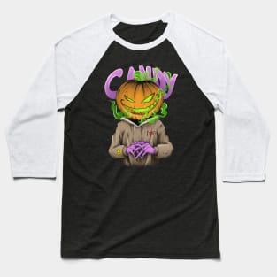 Halloween creep it real scary pumpkin head Baseball T-Shirt